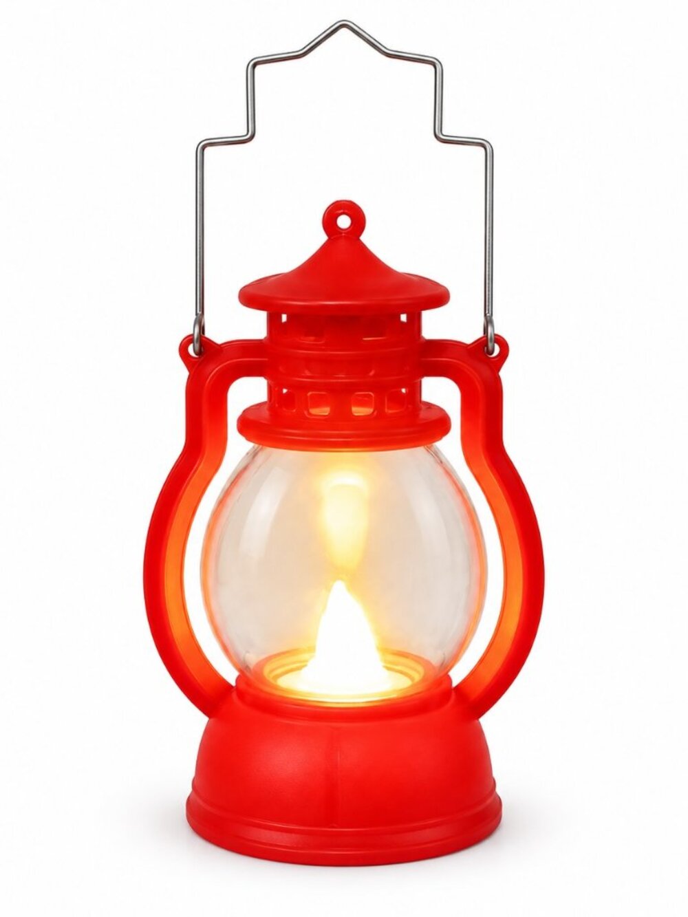 Red Halloween Trick or Treat Mini Vintage Style LED Battery Lantern Decor NEW